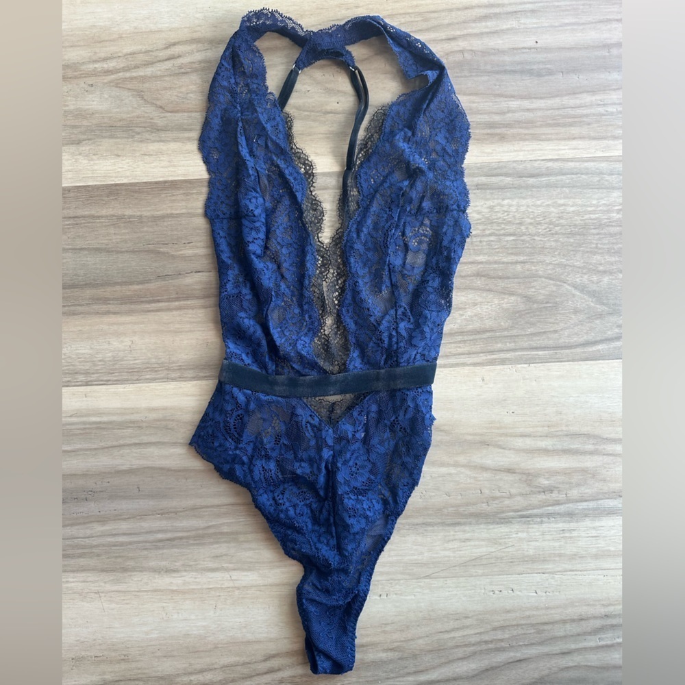 Victoria Secret Navy blue lace teddy